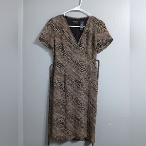 Liz Claiborne Elegant Brown Patterned Dress